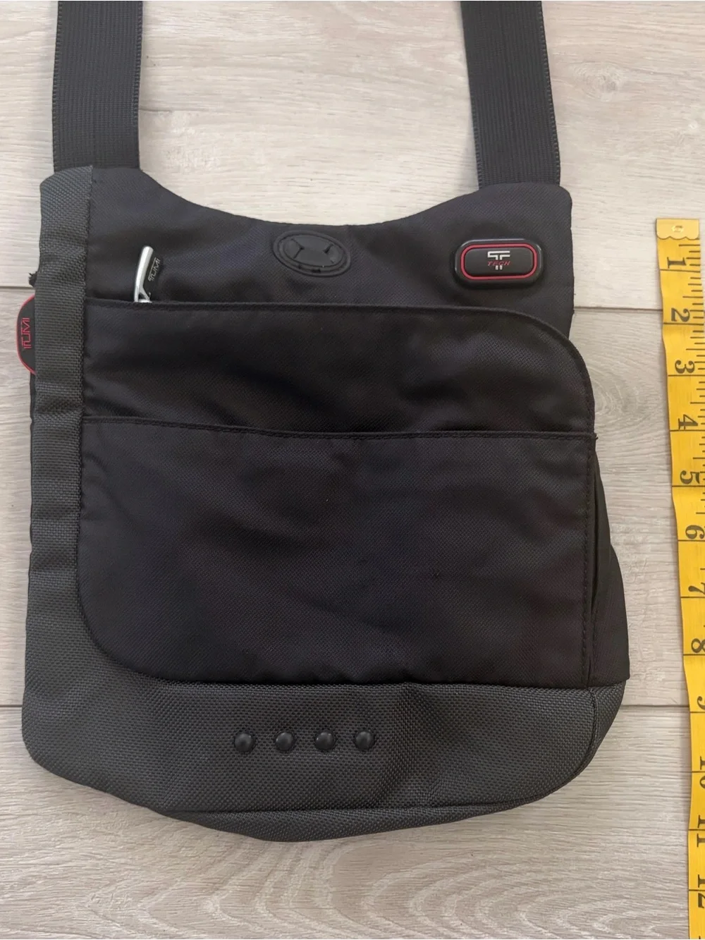 EUC Tumi Gray Balistic Nylon Crossbody Messenger Bag with Adjustable Strap